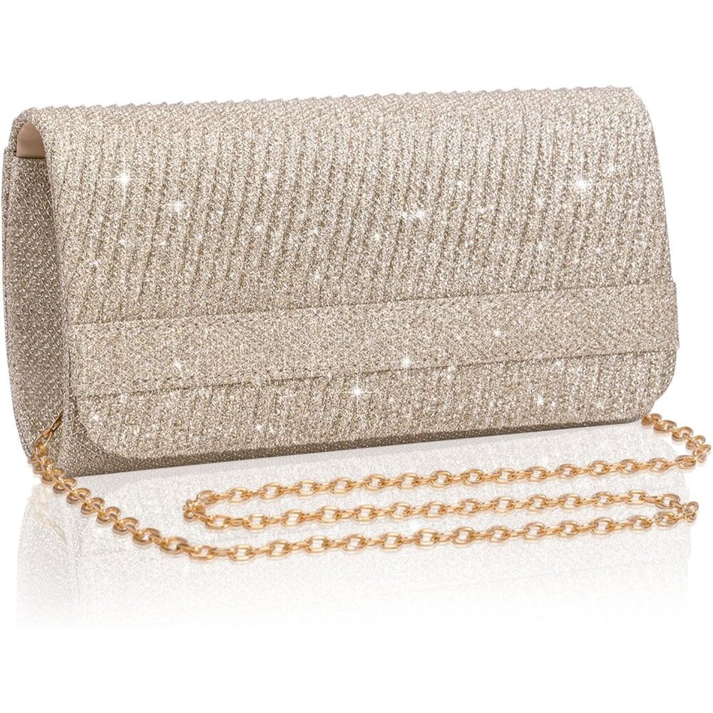 Elegant Evening Clutch Purse For Women - Versatile Rose Gold Design, 8 X 4 X 2.4